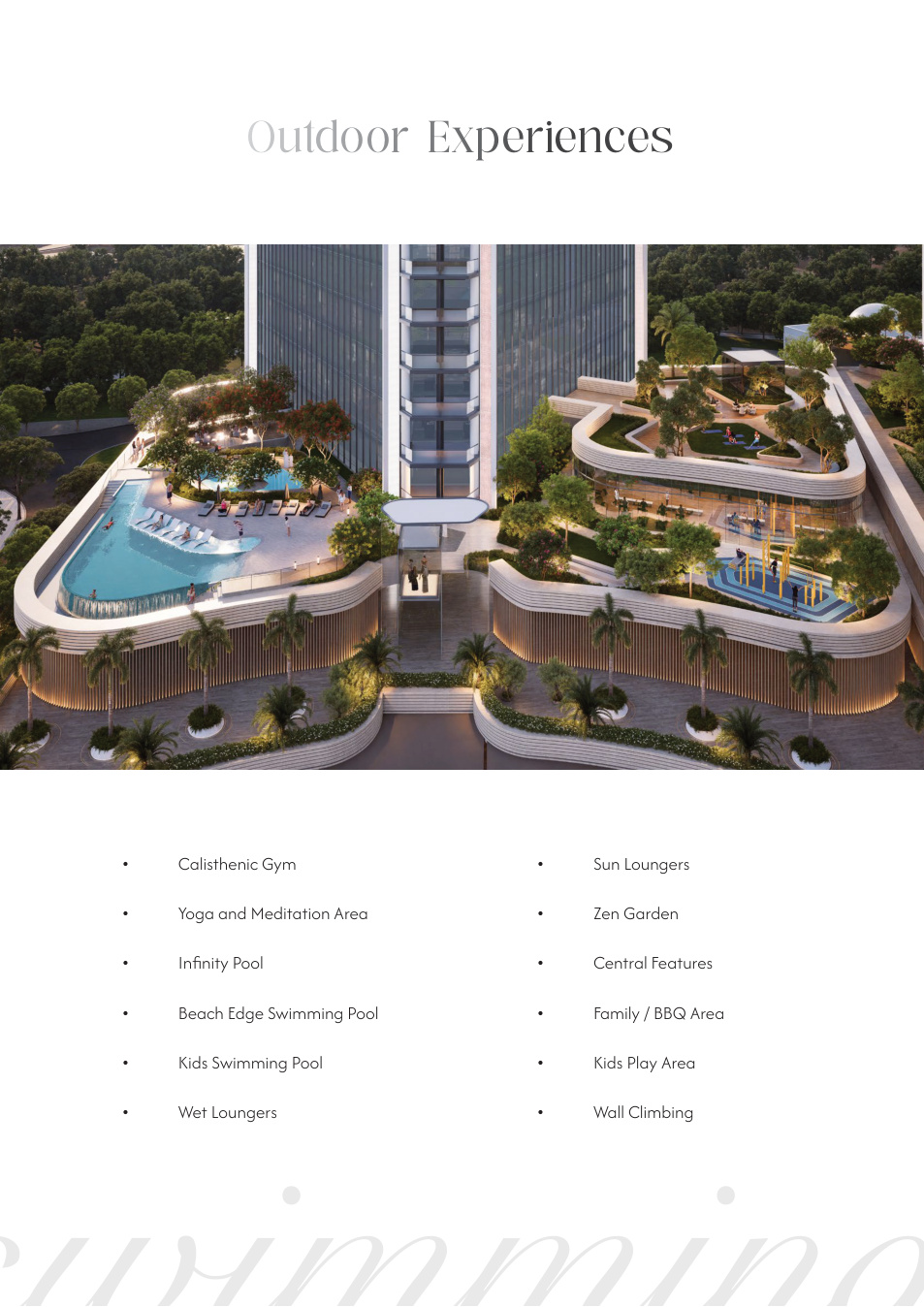 Elevated pool and landscaped amenities at The S