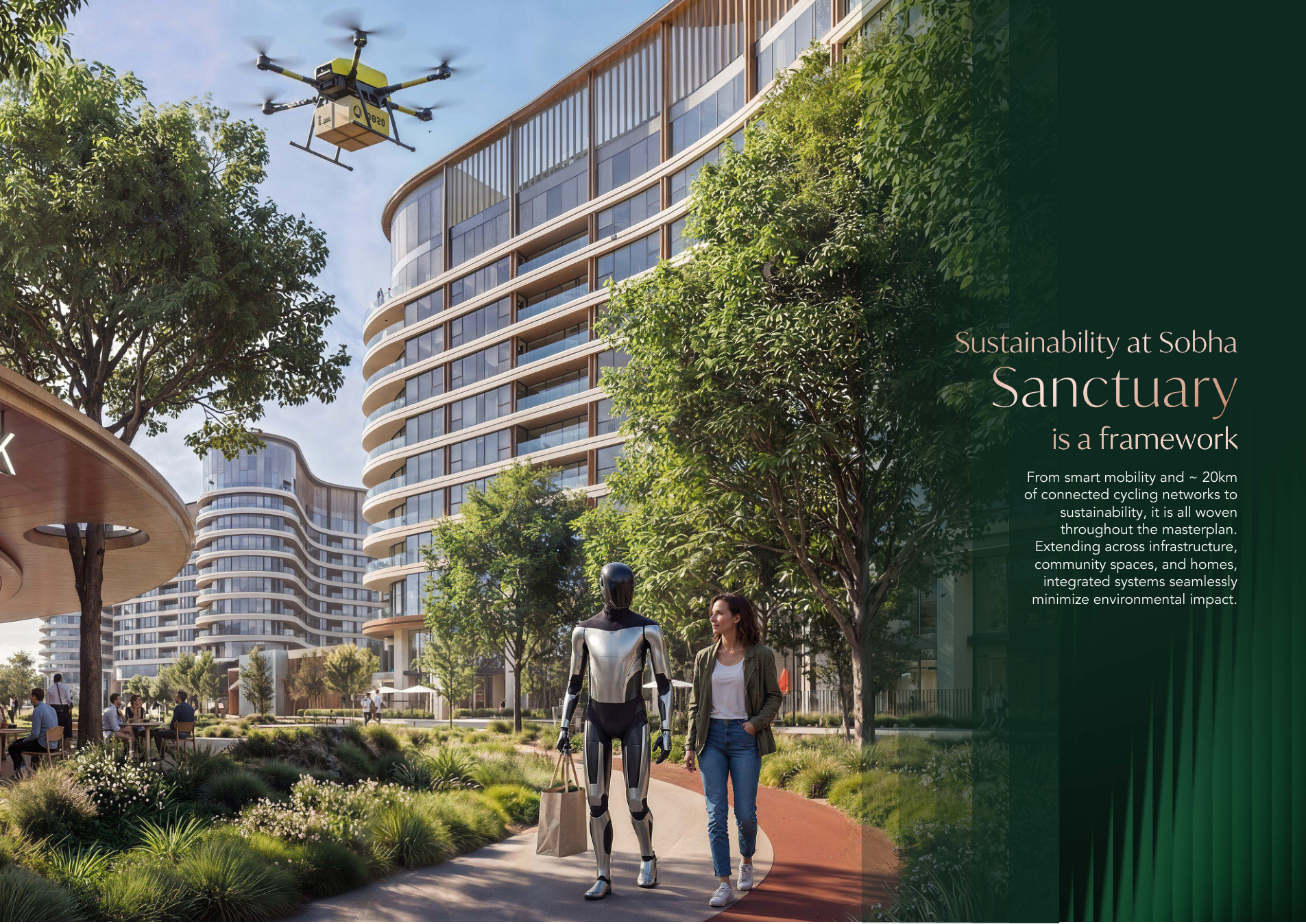 Landscaped pedestrian setting at Sobha Sanctuary