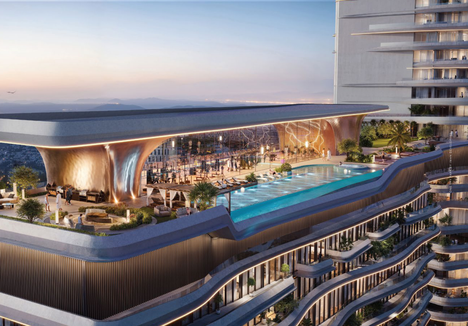 Sky deck and infinity pool at One Sky Park
